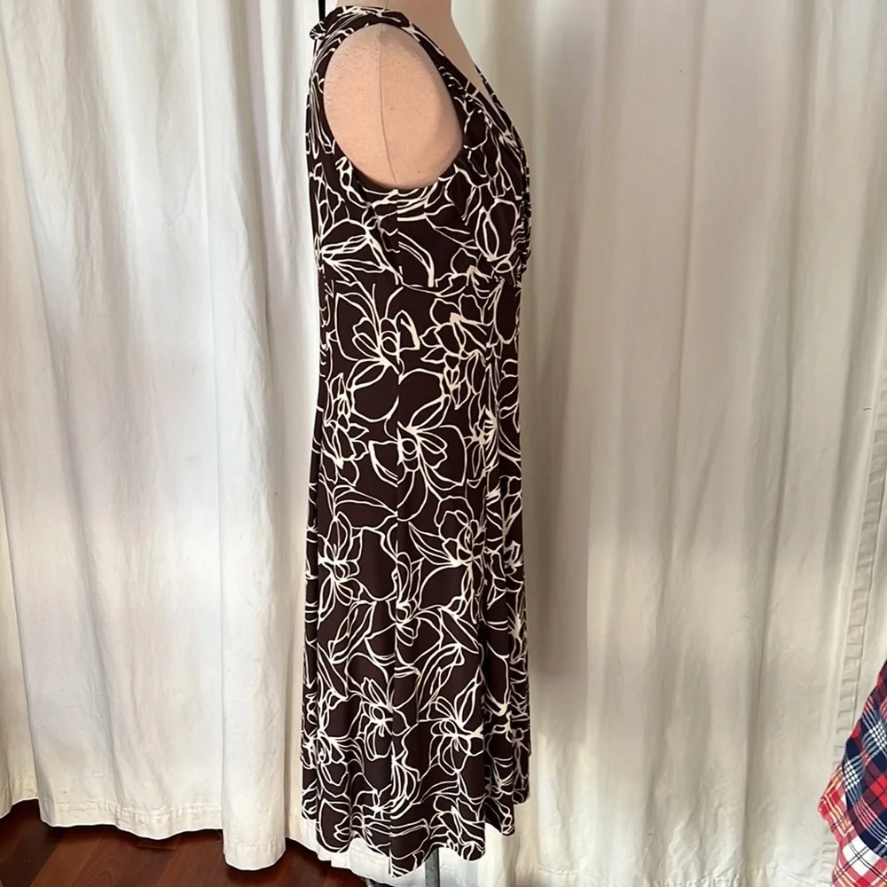 Jones west v neck flare midi dress sleeveless - Picture 5 of 7